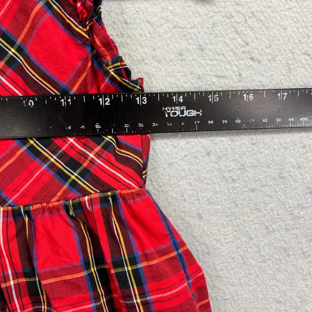 Crewcuts Plaid Ruffle Tiered Dress Girls 8 Red Tartan Holiday Christmas Preppy